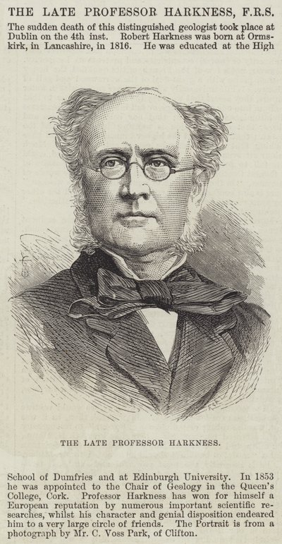 Avdøde professor Harkness (gravering) av English School