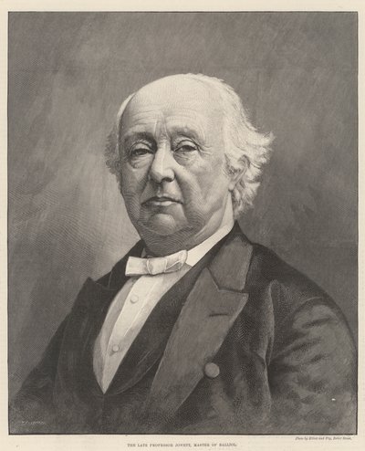 Avdøde professor Jowett, Master of Balliol (gravering) av English School