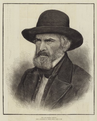 Avdøde Thomas Carlyle (gravering) av English School