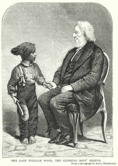 Avdøde William Wood, den klatrende guttens venn (gravering) av English School