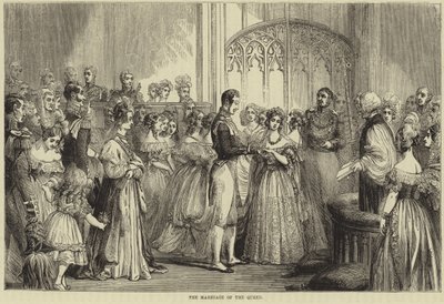 Ekteskapet til dronning Victoria og prins Albert av Saxe-Coburg og Gotha av English School