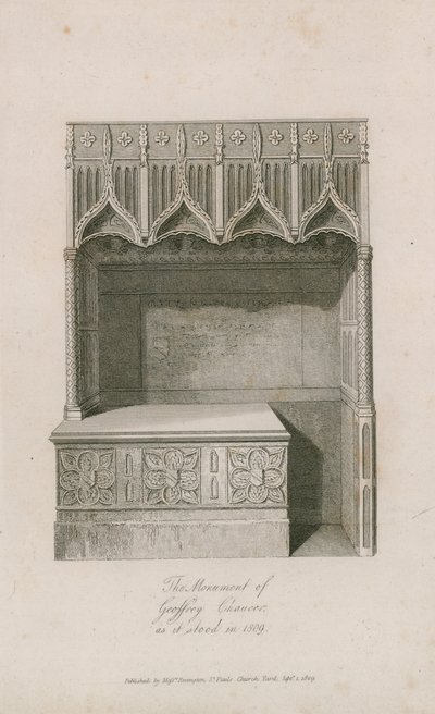 Monumentet til Geoffrey Chaucer av English School