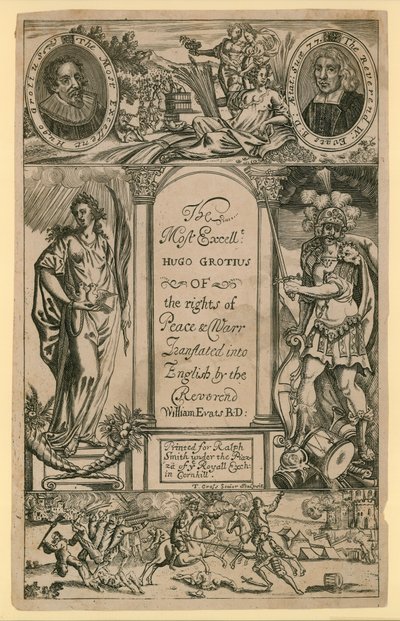 Den mest utmerkede Hugo Grotius fra freds- og krigsretten av English School