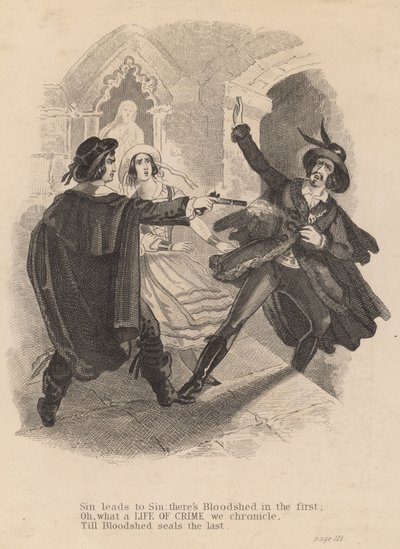 Mordet på Patrick O#39;Connor av Frederick George Manning og Marie Manning (gravering) av English School