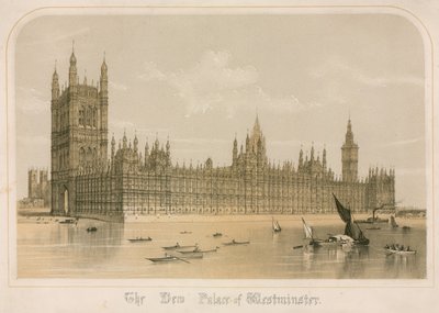 Det nye Palace of Westminster, London av English School