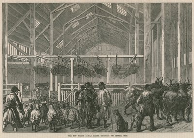 Det nye utenlandske storfemarkedet, Deptford, London - det sentrale skuret av English School