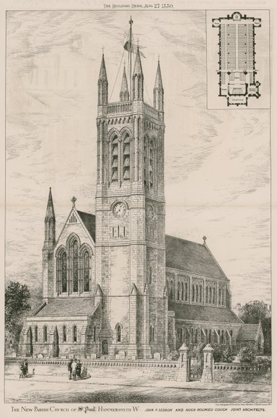 Den nye sognekirken St Paul, Hammersmith av English School