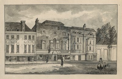 Det gamle Royal Academy i Pall Mall (wc på papir) av English School