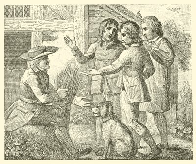 Den gamle mannen og sønnene hans (gravering) av English School