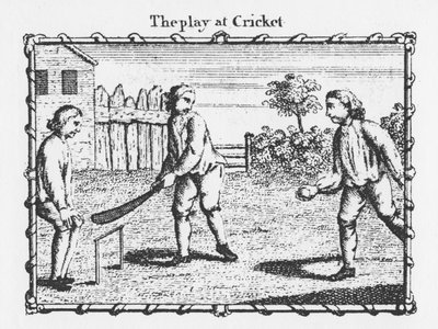 Das Cricketspiel (Gravur) von English School