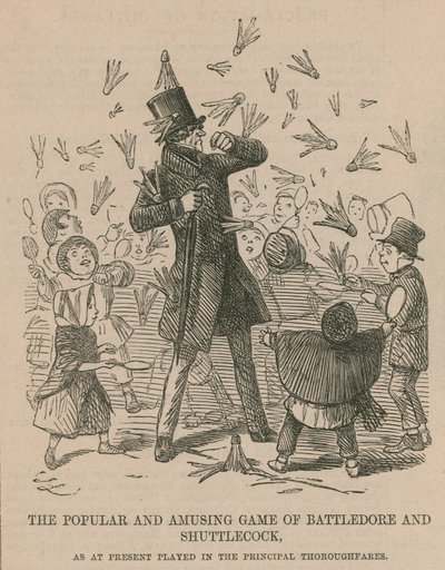 Det populære og morsomme spillet Battledore og Shuttlecock av English School