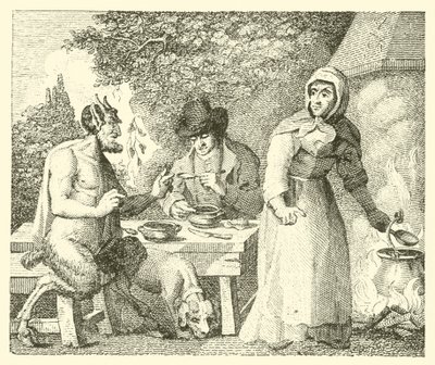 Satyren og den reisende (gravering) av English School