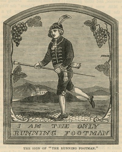 Tegnet til The Running Footman av English School