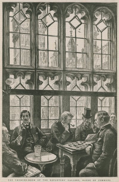 Røykerommet til Reporters Gallery, House of Commons av English School
