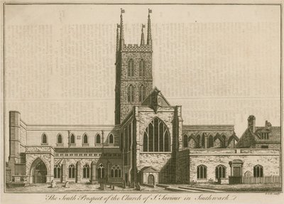 Sørprospektet til St Saviours, Southwark, London av English School
