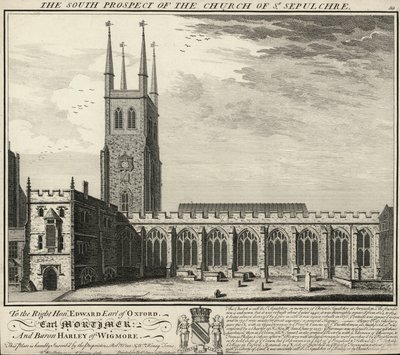 Den sørlige utsikten til Church of St Sepulcher av English School
