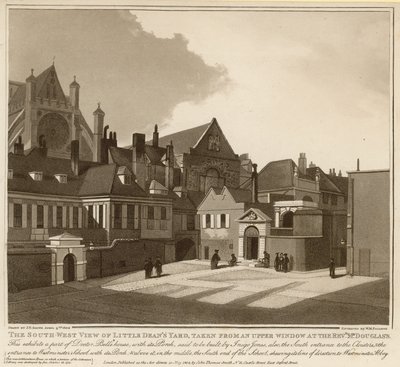 Den sørvestlige utsikten over Little Deans Yard av English School