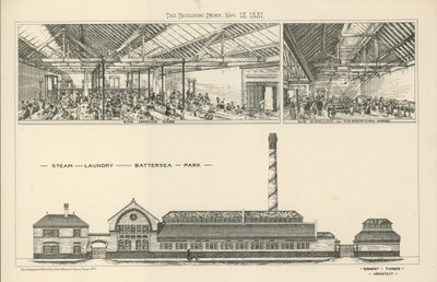 Die Dampfwäscherei im Battersea Park von English School