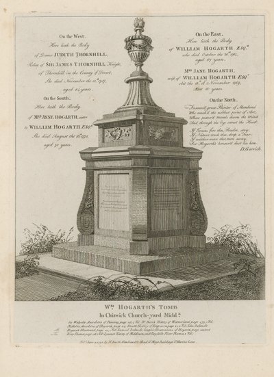 Graven til kunstneren WIlliam Hogarth av English School