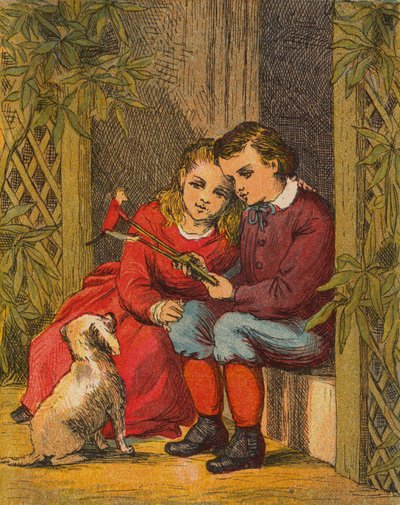 Lekeapen (fargelitografi) av English School