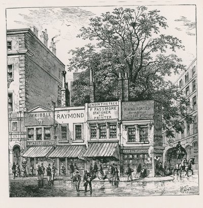 Treet på hjørnet av Wood Street, London av English School