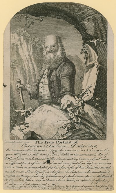 Det sanne portrettet av Christian Jacobsen Drakenberg av English School