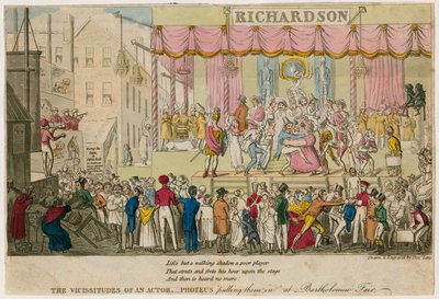 Omskiftelsene til en skuespiller, Proteus som trekker dem inn på Bartholomew Fair, London av English School