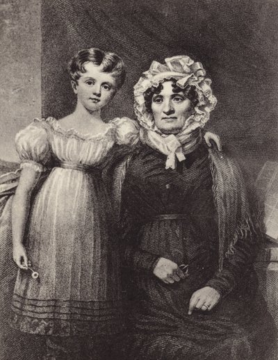 Enken og barnebarnet til Robert Burns av English School