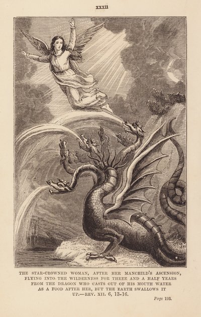 Kvinnen og dragen (gravering) av English School