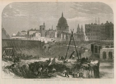 Verkene til Metropolitan Extension Railway i Smithfield av English School