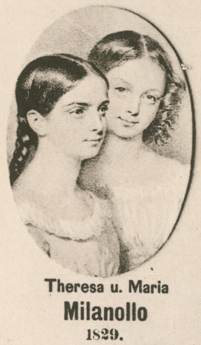 Theresa og Maria Milanollo (gravyr) av English School