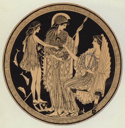 Theseus brakt frem for Amphitrite (farge litho) av English School