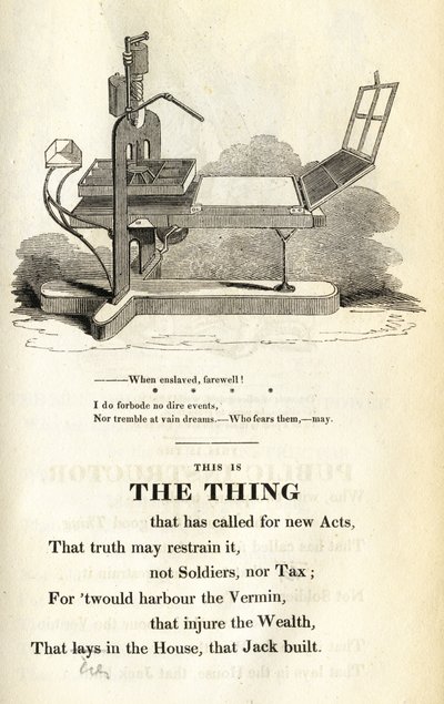 This is the Thing, illustrasjon fra The Political House that Jack Built av William Hone, publisert 1819 av English School