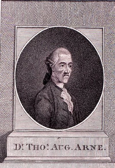 Thomas Augustine Arne (1710-78) (gravering) av English School