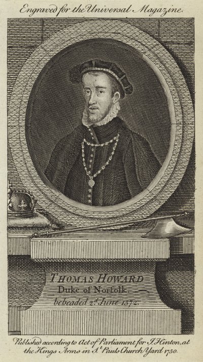 Thomas Howard, hertugen av Norfolk, halshugget 2. juni 1572 av English School