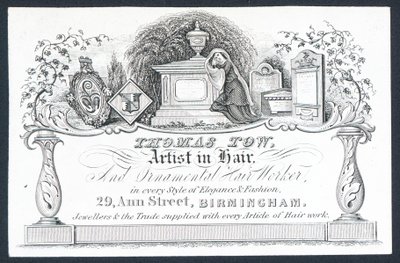 Thomas Tow, hårkunstner, handelskort av English School