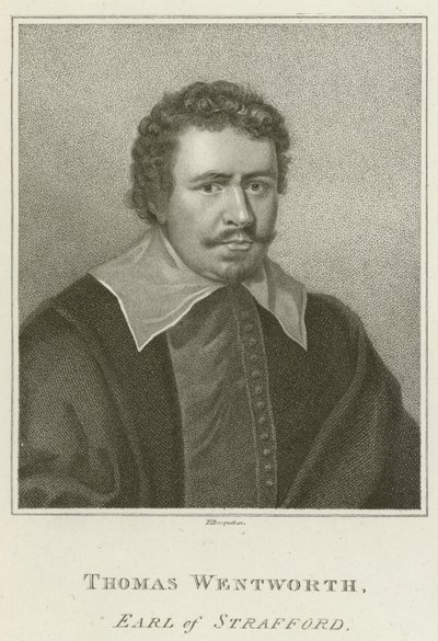 Thomas Wentworth, jarl av Strafford (gravering) av English School