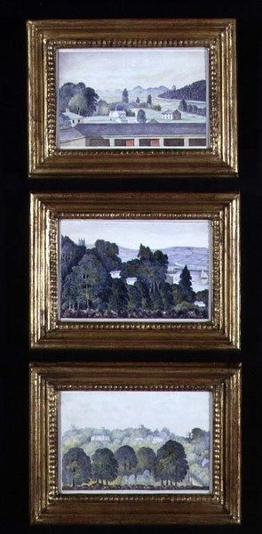 Three Woodland Landscapes, ca. 1840 (akvarell på papir) av English School