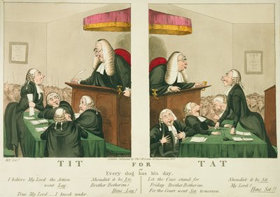 Tit for Tat, or Every Dog Has His Day, utgitt av Thomas McLean, London, 1827 av English School