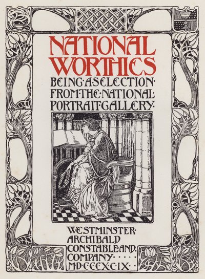 Tittelsideillustrasjon for National Worthies som et utvalg fra National Portrait Gallery av English School