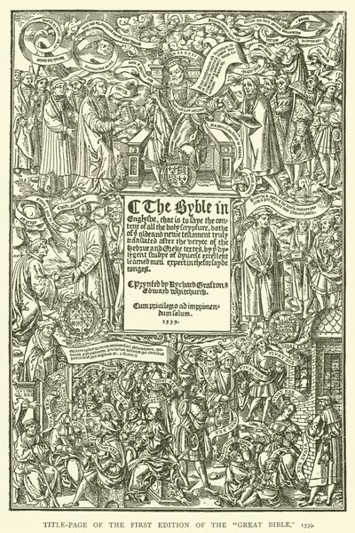 Tittelside til den første utgaven av den store bibelen, 1539 av English School