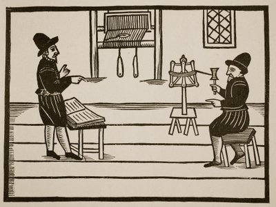 Tittelside til A True Discourse of the Two Infamous Prophets, Richard Farnham, Weaver, of White-Chapel, og John Bull, Weaver, of Saint Botolphs, Algate av TH 1636 (sepia-bilde) av English School