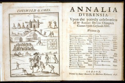 Tittelside for Annalia Dubrensia: Upon the Yeerely celebration of Mr. Robert Dovers Olimpick Games upon Cotswold Hills, 1636 av English School