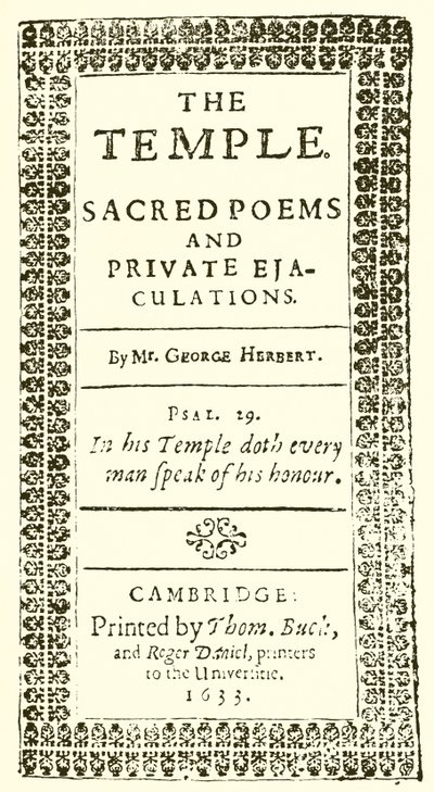 Tittelsiden til George Herberts The Temple av English School