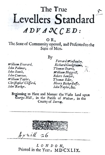 Tittelsiden til The True Levellers Standard, publisert 26. april 1649 av English School
