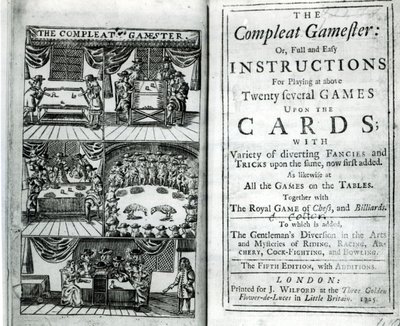 Tittelside til den femte utgaven av The Compleat Gamester, tilskrevet Charles Cotton (1630-87), pub. 1725 av English School