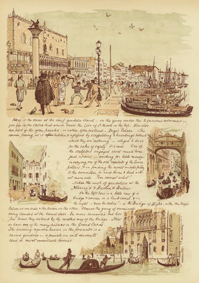Til våre venner som aldri har vært i Venezia (chromolitho) av English School