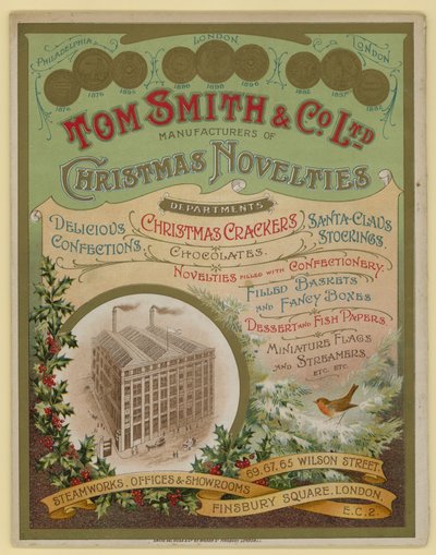 Tom Smith & Co Ltd, Christmas Novelties, Christmas Crackers, Brosjyreomslag av English School
