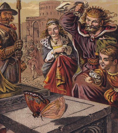 Tom Thumb (farge litho) av English School