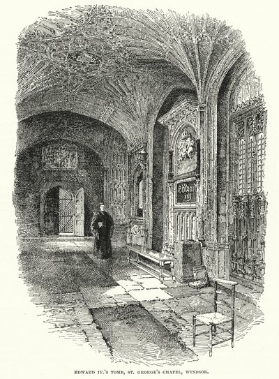 Kong Edward IVs grav, St. George#39;s Chapel, Windsor (gravering) av English School